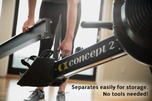 Concept2 RowErg Modell D Rudergerät mit Luftwiderstand und Standardbeinen, Schwarz – Bild 8