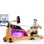 Sportstech WRX1000 Wasser-Rudergerät aus Massivholz, klappbar, LED-Wassertank und App-Anbindung