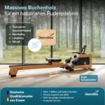 Skandika Torin P6-G Rudergerät aus Echtholz, 32 Magnetstufen, Bluetooth und Kinomap, bis 150 kg – Bild 3