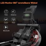 PASYOU Wasser-Rudergerät mit Bluetooth, Kinomap, vertikaler Lagerung und Rollen, bis 150 kg – Bild 5
