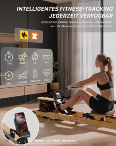 Aeriflo W100 Wasser-Rudergerät aus Bambus, klappbar, Bluetooth-Display und App-Anbindung – Bild 4