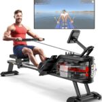 YAMO Wasser-Rudergerät mit 16 L Tank, 6 Widerstandsstufen, Bluetooth und Tablethalter, bis 158 kg
