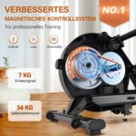 DMASUN Magnet-Rudergerät mit 16 Widerstandsstufen, App, LCD-Display und Doppelschienen, bis 160 kg – Bild 2