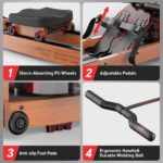 JOROTO Wasser-Rudergerät aus Eiche, klappbar, Bluetooth-Display, Tablethalterung, bis 150 kg – Bild 8