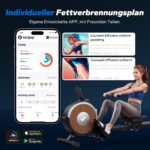 MERACH Magnet-Rudergerät mit 16 Stufen, Bluetooth, Doppelschienen und vertikaler Lagerung, bis 158 kg – Bild 7