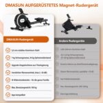DMASUN Magnet-Rudergerät mit 16 Widerstandsstufen, App, LCD-Display und Doppelschienen, bis 160 kg – Bild 8