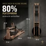 SportPlus Wasser-Rudergerät aus Eichenholz, klappbar, für Nutzer bis 150 kg und 200 cm – Bild 4