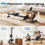 MERACH Magnet-Rudergerät mit 16 Stufen, Bluetooth, Doppelschienen und vertikaler Lagerung, bis 158 kg – Bild 8