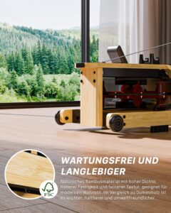 Aeriflo W100 Wasser-Rudergerät aus Bambus, klappbar, Bluetooth-Display und App-Anbindung – Bild 3