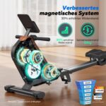 MERACH R15B4 Rudergerät mit 40 kg Magnetwiderstand und 16 Widerstandsstufen – Bild 6