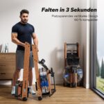 MERACH Wasser-Rudergerät aus Holz, 180° klappbar, für das Training zu Hause – Bild 3