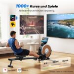 MERACH Magnet-Rudergerät mit 16 Stufen, Bluetooth, Doppelschienen und vertikaler Lagerung, bis 158 kg – Bild 5