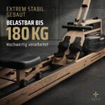 SportPlus Wasser-Rudergerät aus Eichenholz, klappbar, für Nutzer bis 150 kg und 200 cm – Bild 5